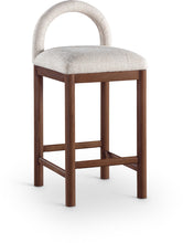 Load image into Gallery viewer, Conrad - Linen Counter Stool With Brown Legs
