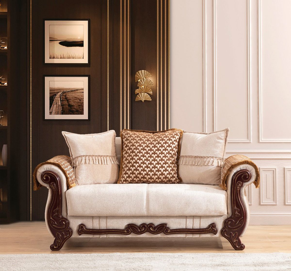 Galaxy Home Carmen Loveseat in Beige image
