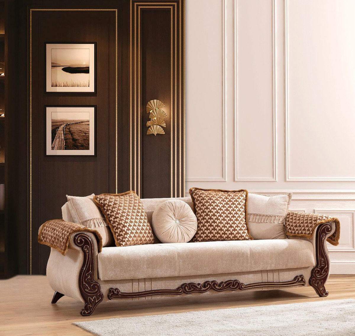 Galaxy Home Carmen Sleeper Sofa in Beige image