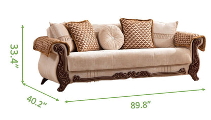 Galaxy Home Carmen Sleeper Sofa in Beige