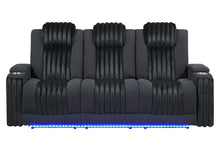 Load image into Gallery viewer, U8000 - Power Reclining Sofa With Power Headrest, Dropdown Table With Wood Trim &amp; Reading Light &amp; LED Light - Black
