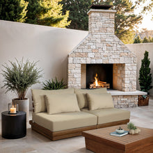 Load image into Gallery viewer, Mirella - 2 Piece Water Resistant Fabric 74" Upholstered Outdoor Patio Modular Armless Loveseat

