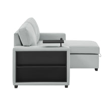 Load image into Gallery viewer, U0212 - Reversible Sofa Bed Loveseat With Pop-Up Sleeper With Drop Down Table - Silver
