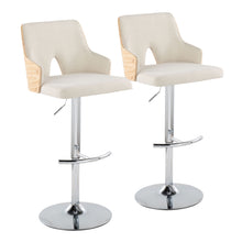 Load image into Gallery viewer, Stella - Contemporary Adjustable Barstool Stool With Swivel &amp; Rounded T Footrest (Set of 2)
