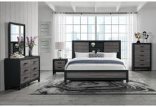 Load image into Gallery viewer, Lisbon - 5 Piece Queen Bookcase Bedroom Set - Gray / Black
