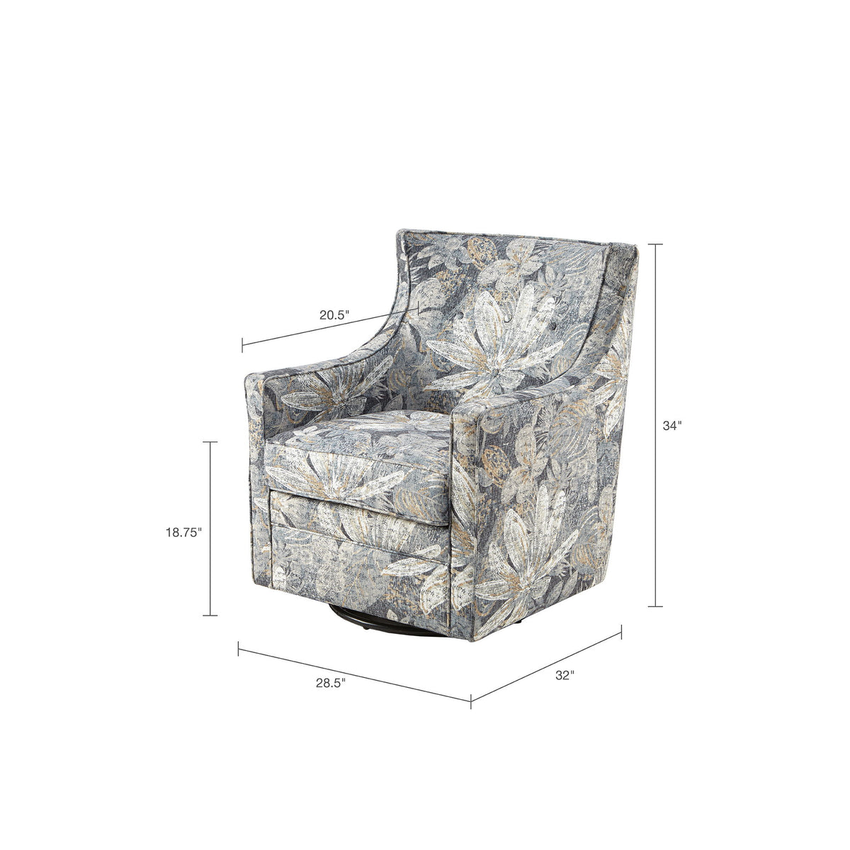 Swivel Glider Chair With Upholstery - Multicolor - Ego Home Furniture