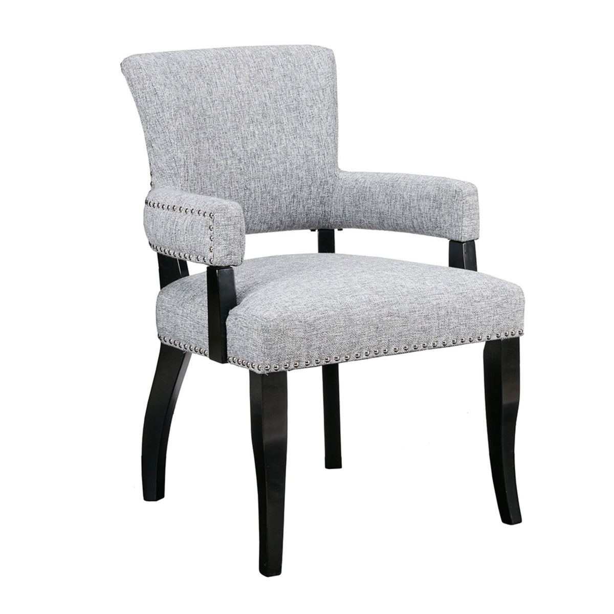 Elegant Arm Dining Chair With Brass Nail Head Detailing - Ego Home Furniture