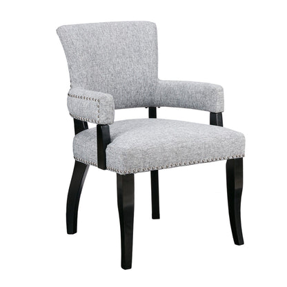 Elegant Arm Dining Chair With Brass Nail Head Detailing - Ego Home Furniture