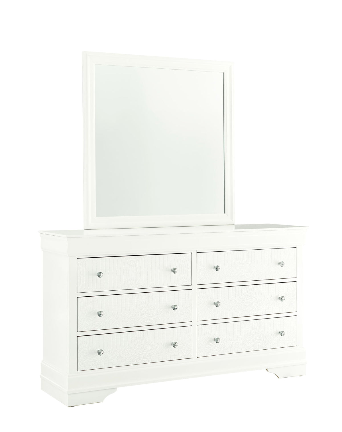 Pompei - 4 Piece Twin Bedroom Set (Bookcase Twin Bed, Dresser, Mirror And Nightstand) - White