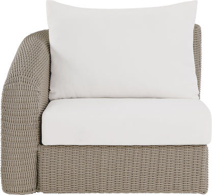 Seacrest - Olefin Water Resistant Fabric And Wicker Outdoor Patio Left Arm Chair