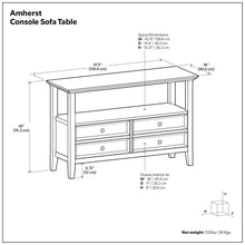 Load image into Gallery viewer, Amherst - Console Sofa Table, Handcrafted
