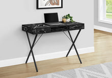 Load image into Gallery viewer, Computer Desk, Home Office, Laptop, Left, Right Set-Up, Storage Drawers, Work, Marble Look Laminate, Contemporary, Modern - Black
