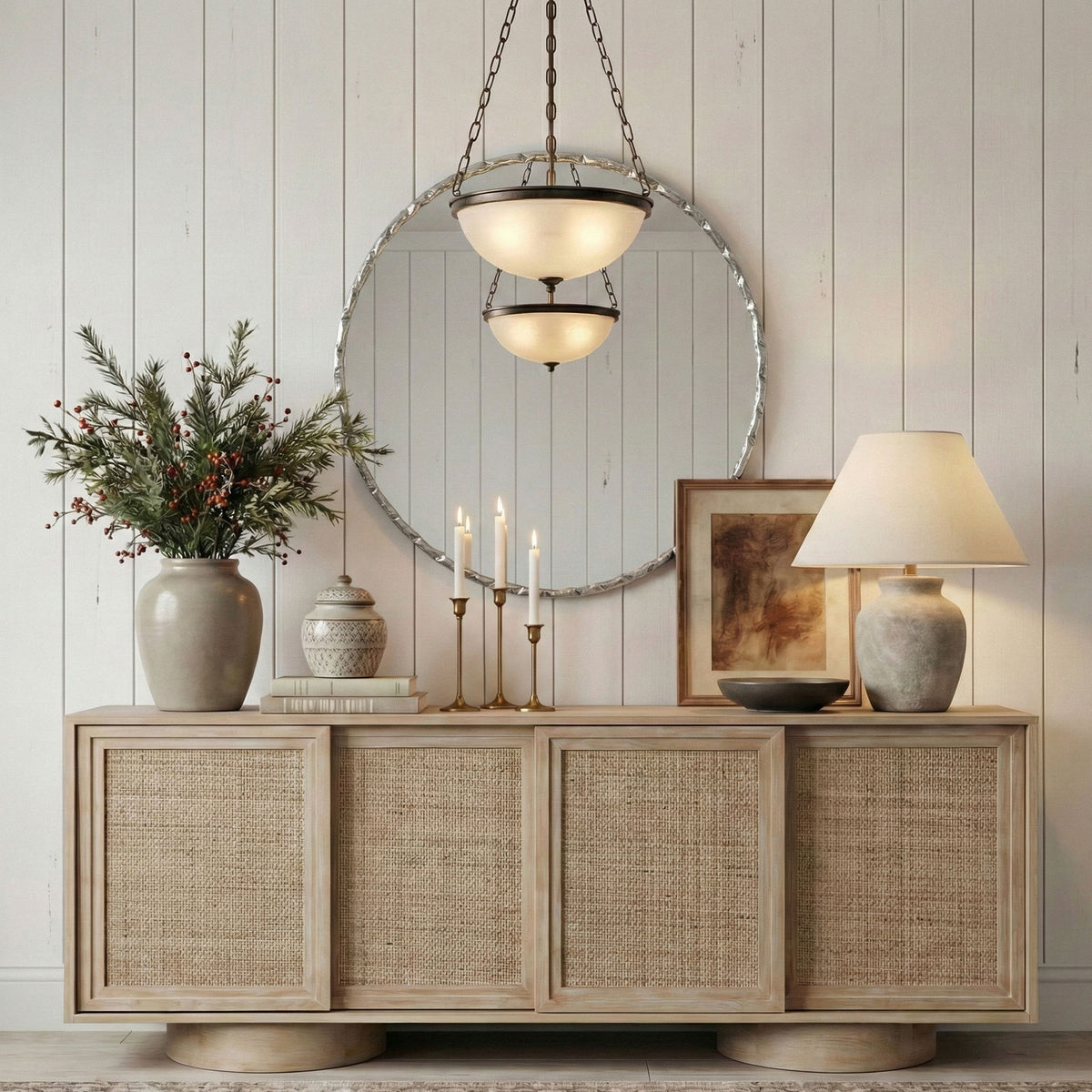 Hammer - Round Iron Mirror