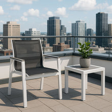 Load image into Gallery viewer, Nizuc - Outdoor Patio Dining Arm Chair With White Frame And Gray Arms (Set of 2)
