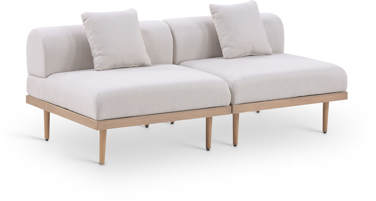 Laguna - 2 Piece Resilient Water Resistant Fabric 71" Outdoor Patio Armless Modular Loveseat