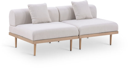 Laguna - 2 Piece Resilient Water Resistant Fabric 71" Outdoor Patio Armless Modular Loveseat