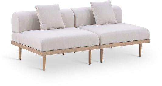Laguna - 2 Piece Resilient Water Resistant Fabric 71" Outdoor Patio Armless Modular Loveseat