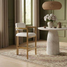 Load image into Gallery viewer, Aurum - Linen Textured Fabric Upholstered Counter Stool
