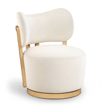 Load image into Gallery viewer, Elara - Velvet Upholstered Swivel Accent Chair - Stained Natural
