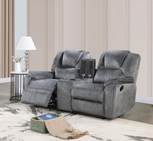 Load image into Gallery viewer, U121 - Motion Loveseat With Bluetooth Speaker, Wireless Charger - Gray
