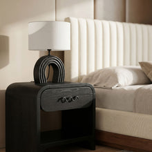 Load image into Gallery viewer, Lithos - Genuine Marble Base And Linen Textured Fabric Shade Table Lamp
