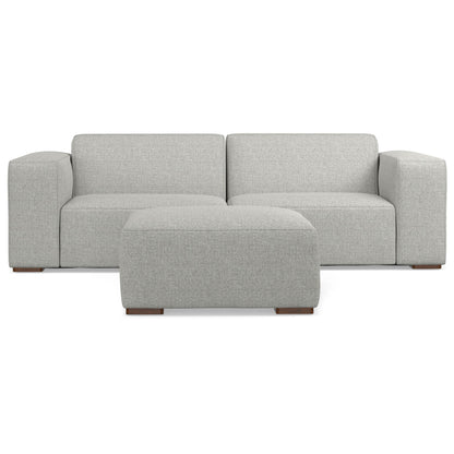 Rex - 2 Seater Sofa And Ottoman - Gray