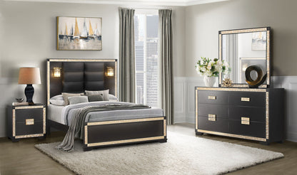 Blake - Queen / King Bed Side Rails - Black / Gold