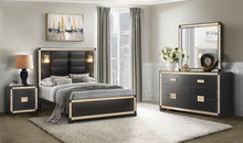 Load image into Gallery viewer, Blake - Queen Bed Headboard &amp; Footboard - Black / Gold
