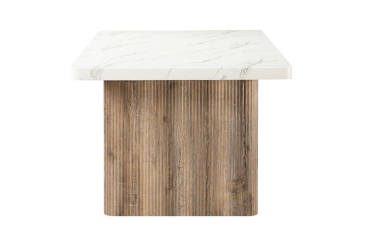 D2504 - Dining Table - White / Light Brown
