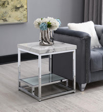 Load image into Gallery viewer, T111 - Chrome Coffee Table &amp; 2 End Tables - White
