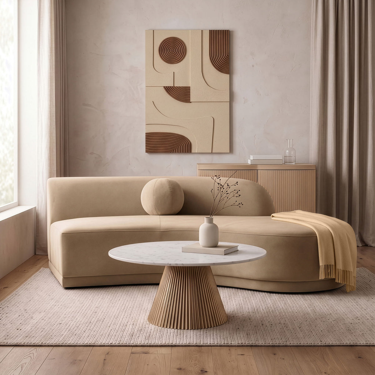Avra - 86" Velvet Performance Fabric Upholstered Sofa