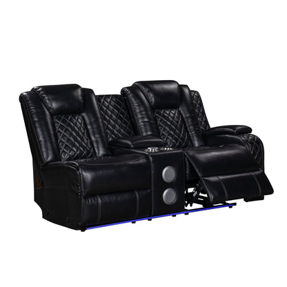 Orion II - RAF Console Loveseat With Power Footrest & Headrest - Black