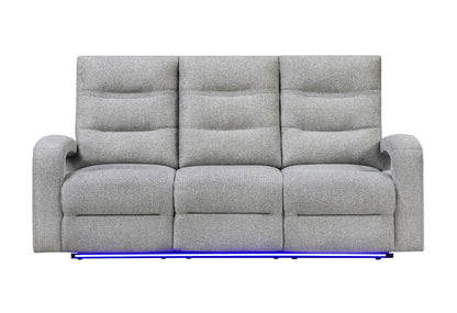 U6611 - Power Reclining Sofa With LED - Dark Gray