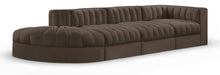 Load image into Gallery viewer, Rummi - Velvet Performance Fabric Upholstered 4 Piece Modular Sectional With Reverse Corner Chair
