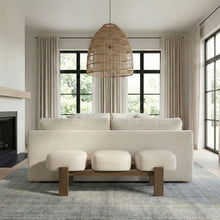 Load image into Gallery viewer, Woodcrest - Vegan Leather Upholstered Bench - Painted Brown Walnut Base

