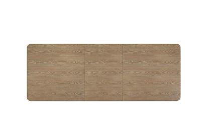 Elure - Double Pedestal Table With Leaf - Peppercorn / Light Brown