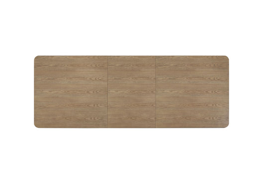 Elure - Double Pedestal Table With Leaf - Peppercorn / Light Brown