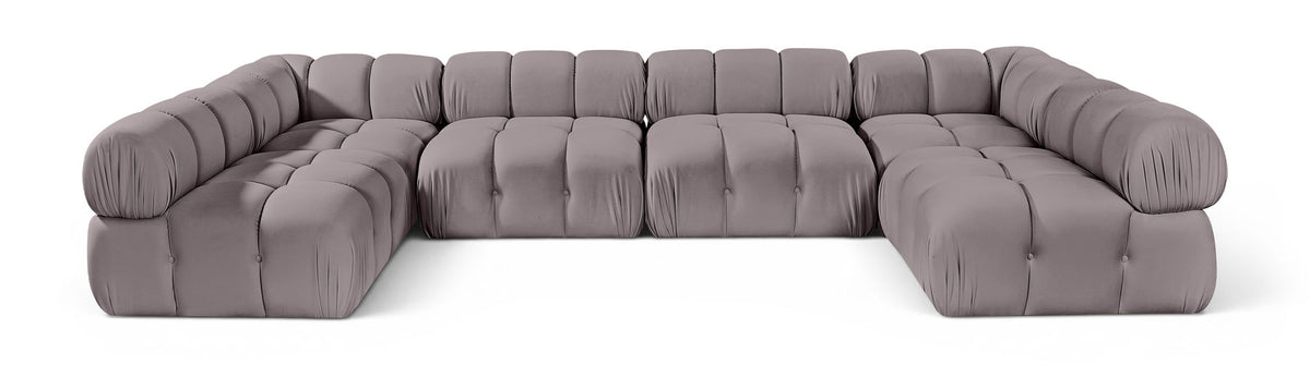 Orin - U-Shaped Velvet 6 Piece Modular Sectional