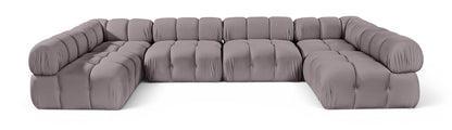 Orin - U-Shaped Velvet 6 Piece Modular Sectional