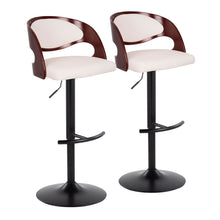 Load image into Gallery viewer, Pino - Mid Century Modern Adjustable Barstool With Swivel With Rounded T Footrest (Set of 2)
