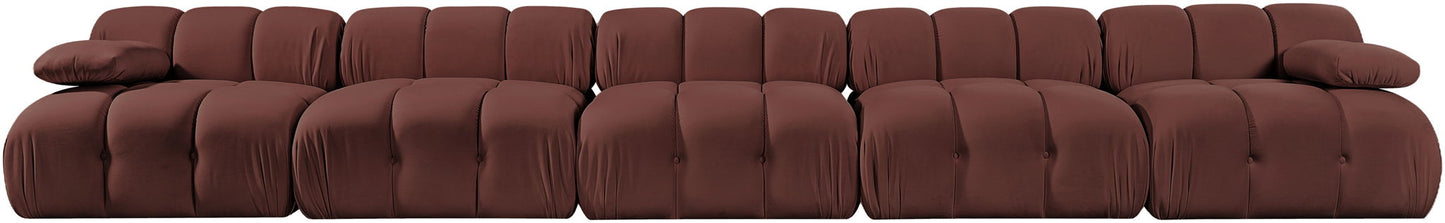 Orin - Velvet 5 Piece Modular Armless Sofa