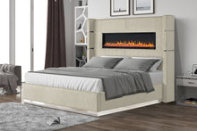 Load image into Gallery viewer, Galaxy Home Lizelle King Bed in with Ambient Lighting in Beige

