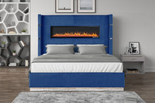 Load image into Gallery viewer, Galaxy Home Lizelle Queen Bed in with Ambient Lighting in Blue
