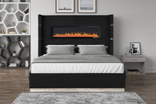 Load image into Gallery viewer, Galaxy Home Lizelle King Bed in with Ambient Lighting in Black
