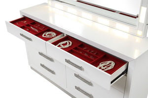 Galaxy Home Coco 8 Drawer Dresser in Milky White - Ego Home Furniture