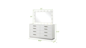 Galaxy Home Coco 8 Drawer Dresser in Milky White - Ego Home Furniture