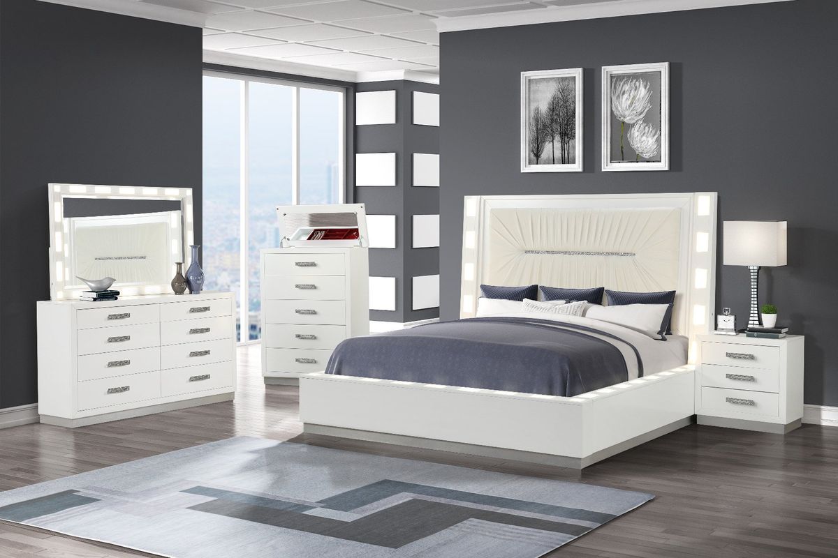 Galaxy Home Coco Nightstand in Milky White