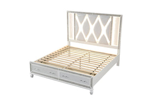 Galaxy Home Crystal Queen Bed in White