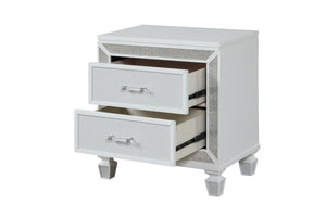 Galaxy Home Crystal Nightstand in White - Ego Home Furniture