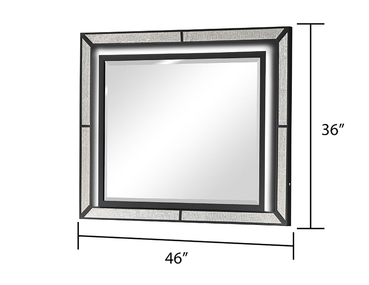 Galaxy Home Crystal Mirror in Black
